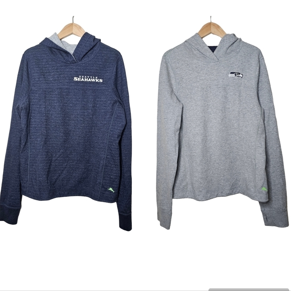 Tommy Bahama Football Seatle Seahawks Reverseable Hoodie Size Medium